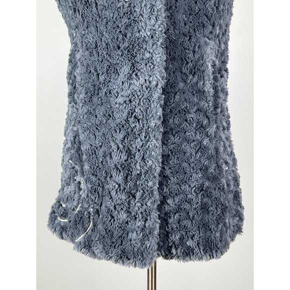 CoVelo Womens Blue Gray Sherpa Vest Plush Faux Fur Pockets Snap Front size 6 - Picture 3 of 12